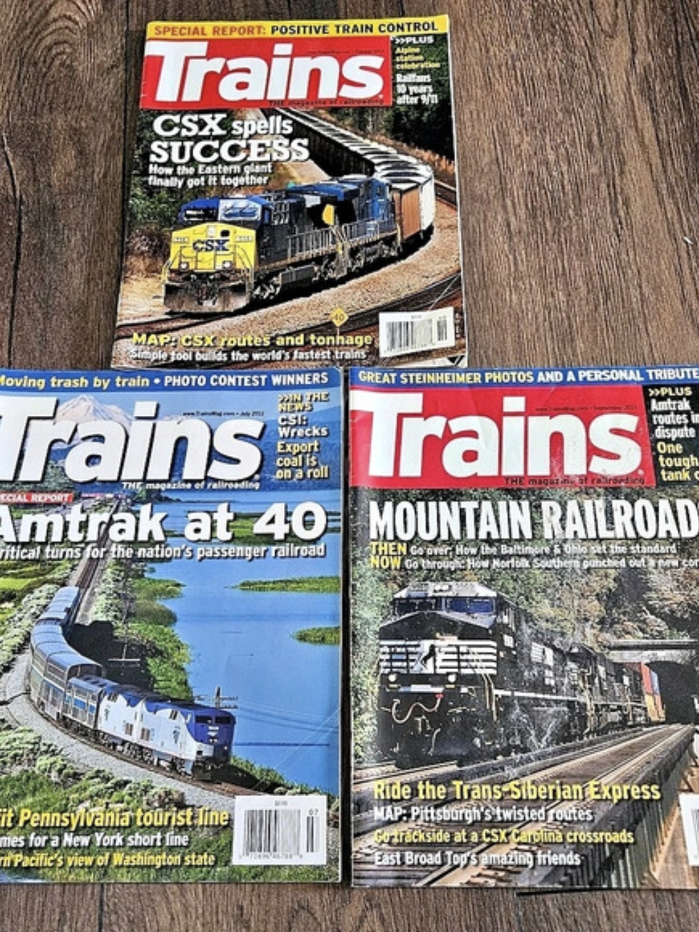 Lot of 3 Trains Magazines Issues from 2011